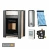 Aquaflam Vario Kalmar Basic Creme Wasserführender Kaminofen Komplett-Set + Solarthermie-Set 2 (11 M²) + Pufferspeicher TPSR 600 + 1 SWT