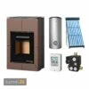 Aquaflam Vario Saporo Basic Brown Wasserführender Kaminofen Komplett-Set + Solarthermie-Set 2 (11 M²) + Pufferspeicher TPSR 600 + 1 SWT