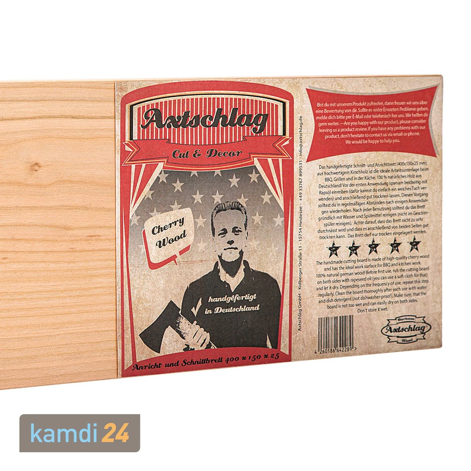 Axtschlag Cut & Decor S Schneid- Und Anrichtbrett Kirschholz 3 Axtschlag Cut & Decor S Schneid- Und Anrichtbrett Kirschholz – Bild 3