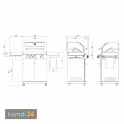 Feuergott Gas-Grillstation Hektor 3B-S Inkl. Abdeckhaube -Küchengrill Geschäft feuergott gas grillstation hektor 3b s inkl abdeckhaube 25337 m 11