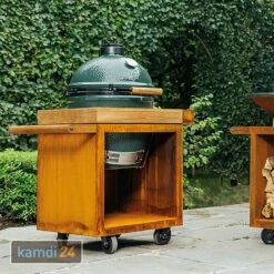 OFYR Sockel Corten 65 PRO Teakholz Für Kamado BGE -Küchengrill Geschäft ofyr sockel corten 65 pro teakholz fuer kamado bge m 1