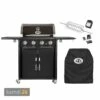 Outdoorchef Australia 415 G Gas-Grillstation Schwarz + Abdeckhaube + Drehkorb-Set