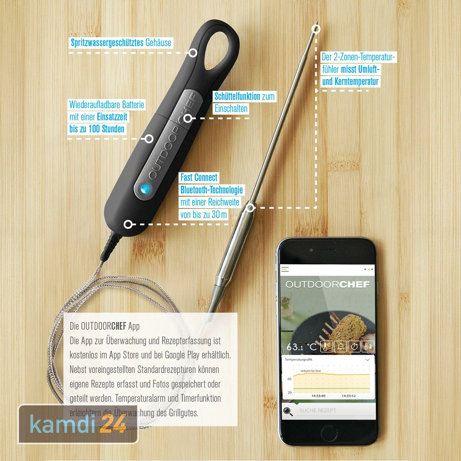 Outdoorchef Gourmet Check Dual BT Thermometer 4 Outdoorchef Gourmet Check Dual BT Thermometer – Bild 4
