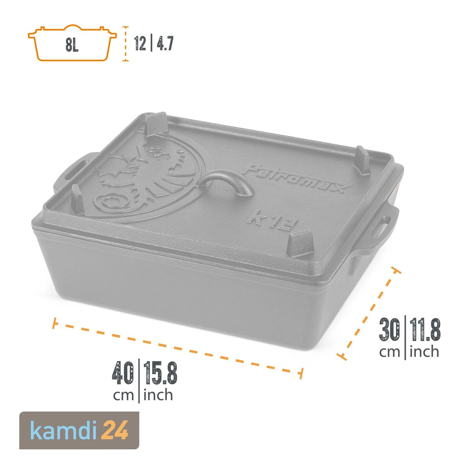 Petromax Kastenform K12 Mit Deckel 8 Petromax Kastenform K12 Mit Deckel – Bild 8