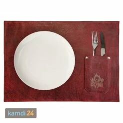 Rock'n'Rubs Tisch-Set Aus Leder Rot 6 Rock'n'Rubs Tisch-Set Aus Leder Rot -Küchengrill Geschäft rocknrubs tisch set aus leder rot 23968 m 1