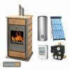 Schmitzker Alicante Anthrazit Sunshine II Wasserführender Kaminofen + Solar-Set 1 (7,52 M²) Mit Kombispeicher 600 + 1 SWT