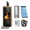 Schmitzker Faro Sunshine Wasserführender Kaminofen + Solar-Set 1 (7,52 M²) Mit Kombispeicher 600 + 1 SWT