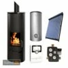 Schmitzker Vitoria Blackline Wasserführender Kaminofen + Solar-Set 1 (7,52 M²) Mit Kombispeicher 600L + 1 SWT