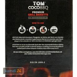 TOM COCO Grill-Kokoskohle Briketts, Quader, 2 X 4 Kg (8 Kg) -Küchengrill Geschäft tom coco grill kokoskohle briketts quader 2 x 4 kg 8 kg 15544 m 2
