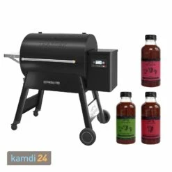 Küchengrill Geschäft 45 Traeger IRONWOOD 885 Pelletgrill Inkl. BBQ Soße 3er-Set (Texas Spicy, Sweet & Heat, Sugar Lips)