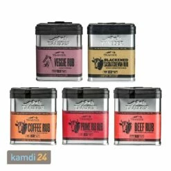 Traeger Rubs 5er-Set: Veggie, Blackened Saskatchewan, Coffee, Prime Rib & Beef