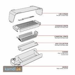 UNA Holzkohlegrill Cremeweiß -Küchengrill Geschäft una holzkohlegrill cremeweiss 12947 m 9