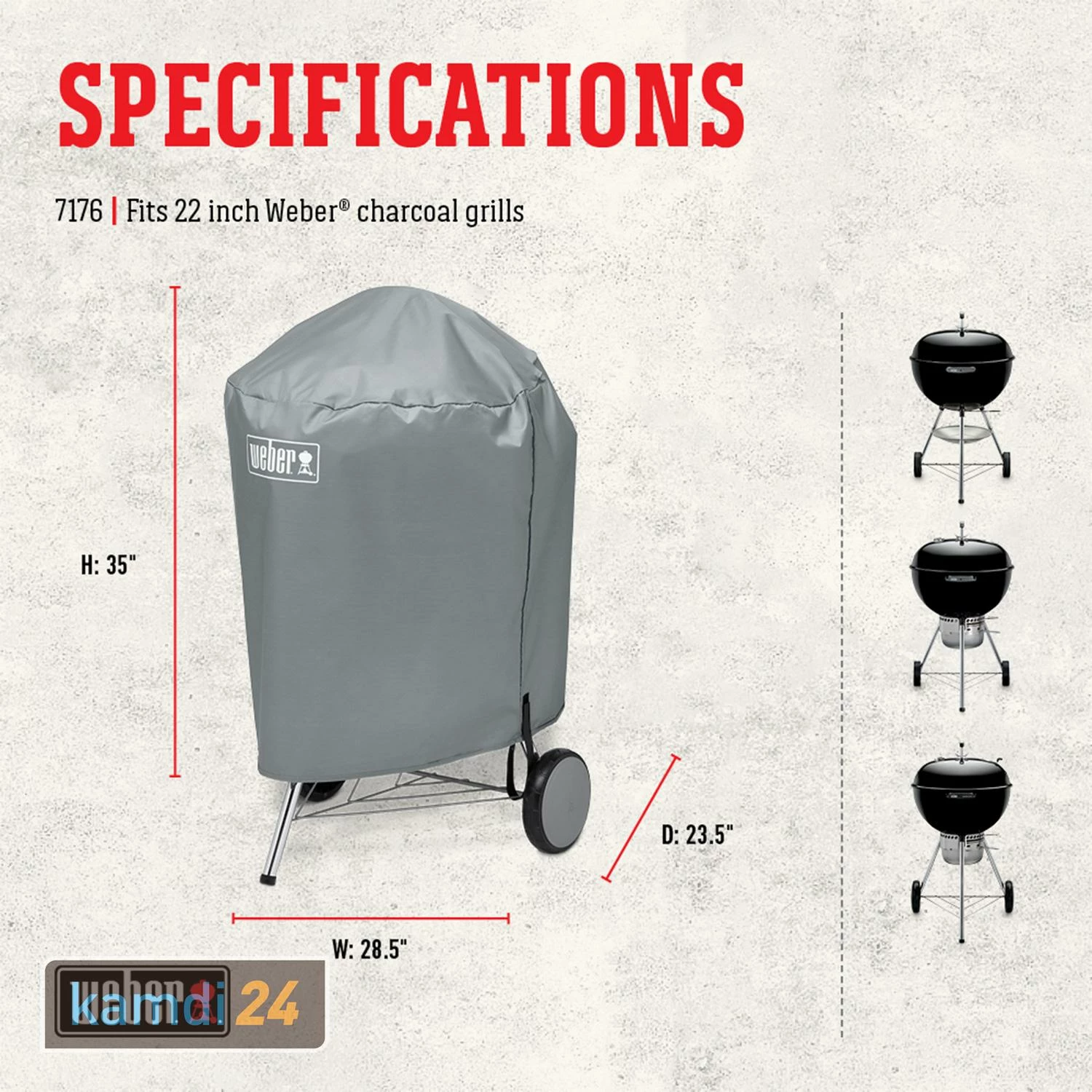 Weber Standard-Abdeckhaube Für Holzkohlegrills 57 Cm 3 Weber Standard-Abdeckhaube Für Holzkohlegrills 57 Cm – Bild 3